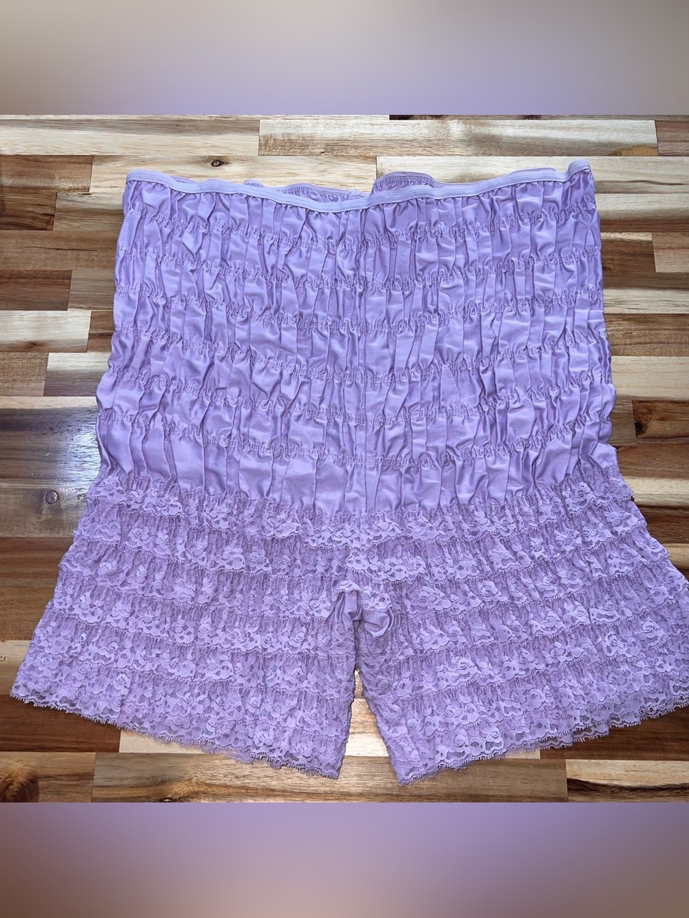 Vintage Malco Modes Sz XL Lavender Pettipant Lace Ruffle Square Dancing Bloomers